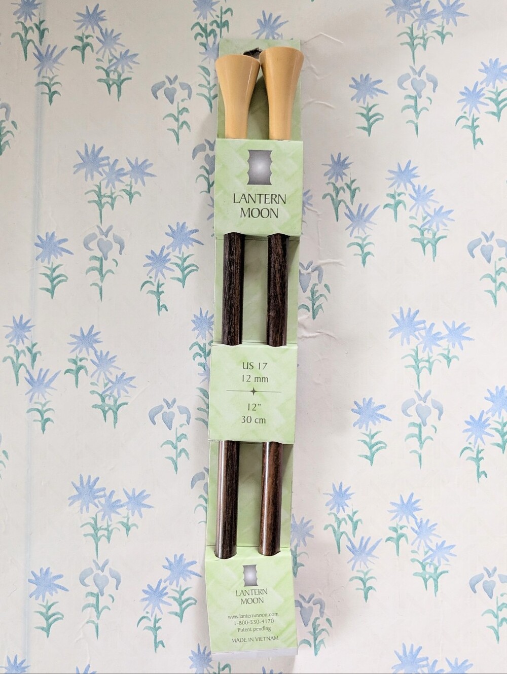 Lantern Moon Straight Knitting Needles Size US 17 12 mm 12" NEW Ebony Wood